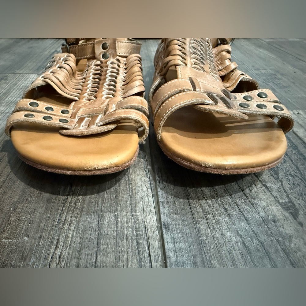 Bed Stu Claire III Tan Leather Huarache Sandals 10 - Picture 5 of 8